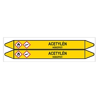 Značení potrubí, acetylén,2 ks, 450 × 52 mm